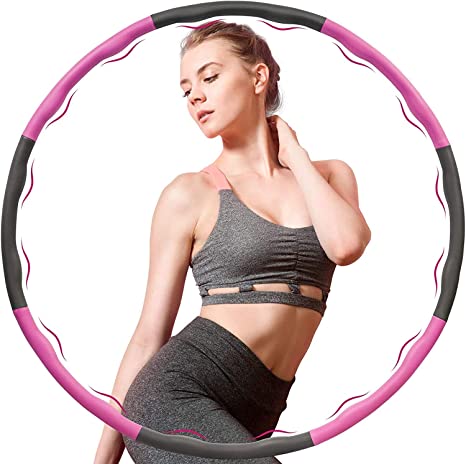 Professional Hula Hoops, 8 Section Removable Girls Fitness Adjustable Adult Weighted Hula Hoop