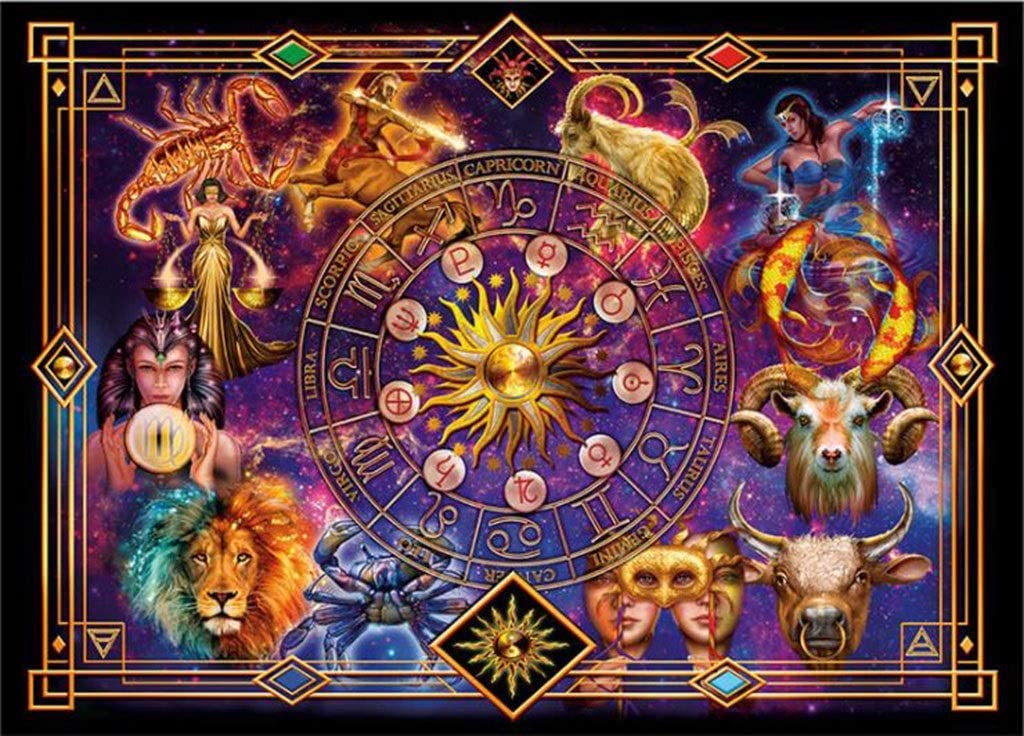 Mysterious Zodiac Montage Cool and Challenge Art Home Decor 1000 pièces Puzzles
