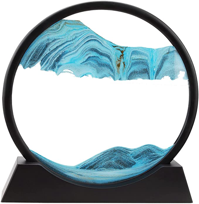 Glass with Wooden Stand Deep Sea Moving Sandscapes