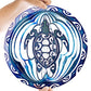 Tribal Navy Blue Sea Turtle Wind Spinner Kinetic 3D Metal Decorative Outdoor Garden Yard