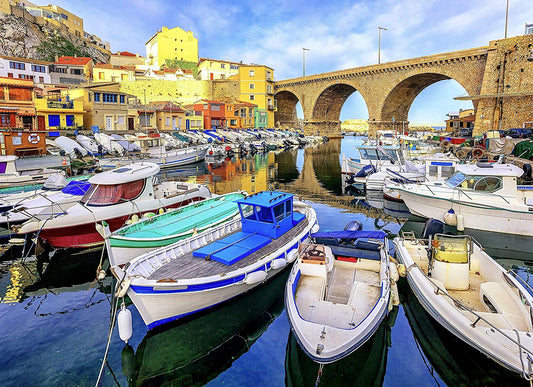 The Vallon des Auffes Fishing Haven with Colourful Boats Marseilles 1000 Piece Jigsaw Puzzle Decompression Gift