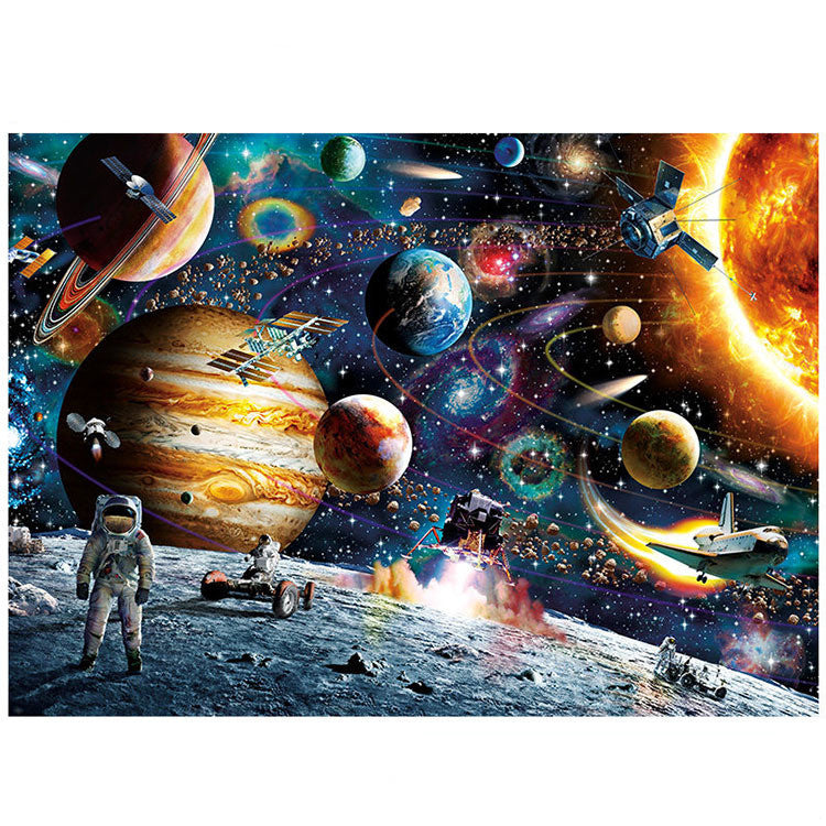 Astronaut on Galaxy Planet Solar System 1000 Pieces Jigsaw Puzzles