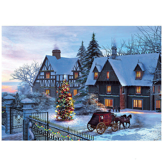 Country Manor Christmas Tree with Carriage 1000 Pieces Jigsaw Puzzles