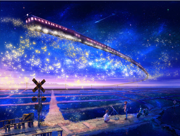 Dreamy Sky Train with Starry Night Art 1000 Pieces Jigsaw Puzzles