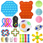 Lot de 23 jouets sensoriels pour soulager le stress à bulles et cadeaux pour adultes et enfants.