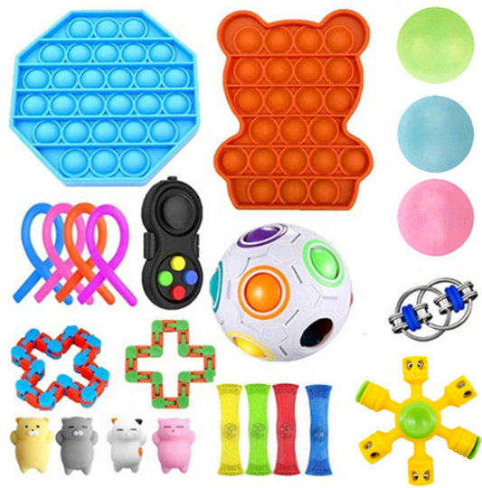 23-teiliges sensorisches Spielzeug-Set, Blasen, Stressabbau, Handspielzeug und Geschenke für Erwachsene und Kinder
