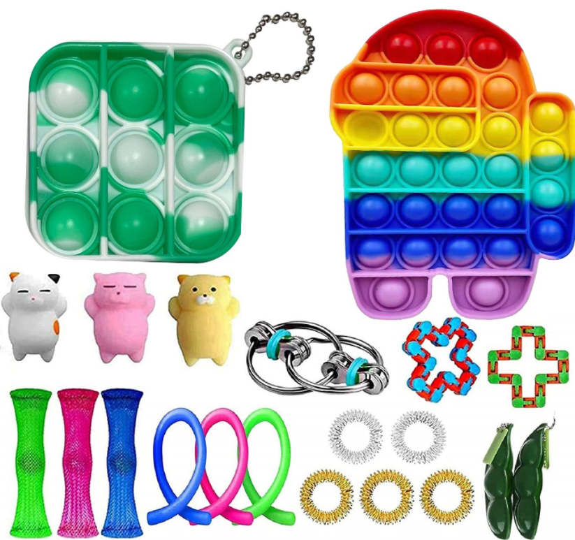 Ensemble de jouets Fidget sensoriel astronaute coloré jouets anti-anxiété pour adultes enfants (21 pièces/paquet)