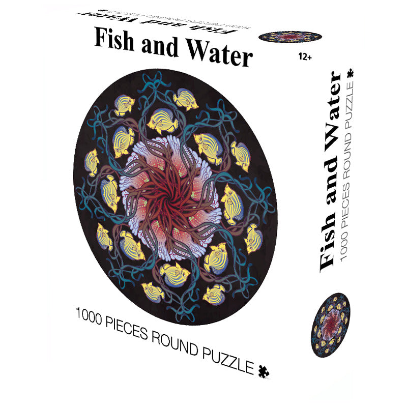 Fish and Water 1000 Piece Circle Round Jigsaw Puzzles