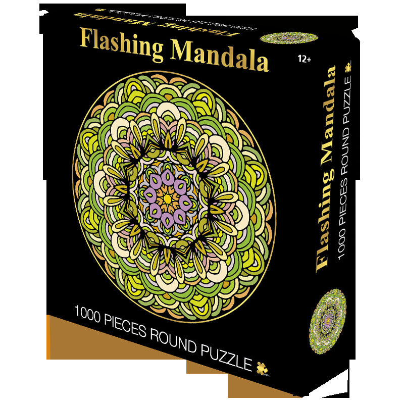 Flashing Mandala 1000 Piece Circle Round Jigsaw Puzzles