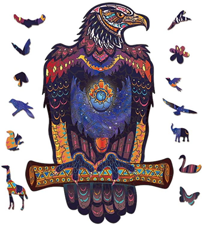 Tribal Eagle Bird Jigsaw Puzzles - Unique Shaped Wooden Puzzles