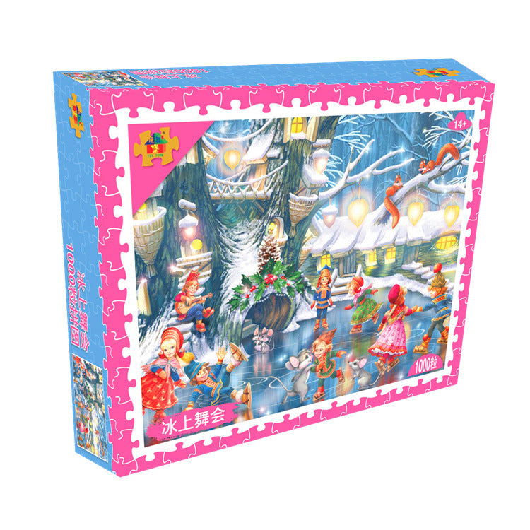 Kids Ice Skating Funny Time 1000 Pieces Jigsaw Puzzles