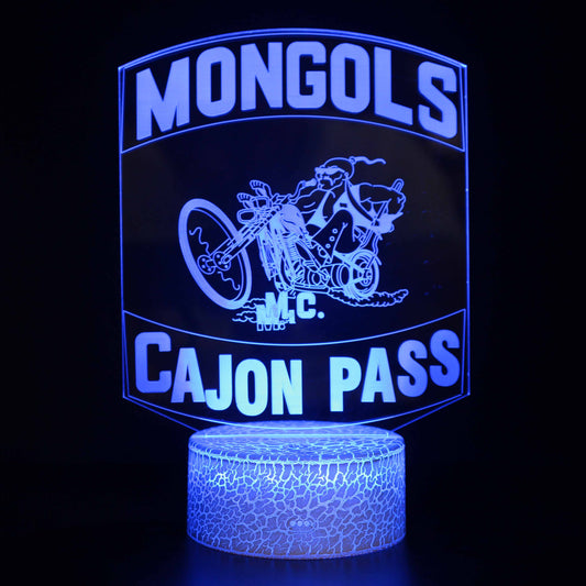 Mongols Motorcycle Club 3D Night Light