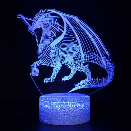 Orientalische mittelalterliche Drachen-3D-Illusionslampe