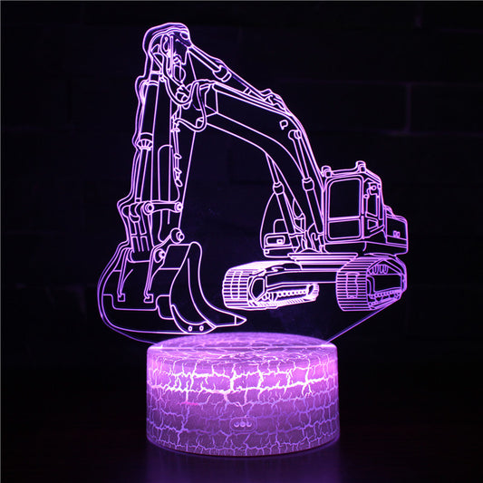 Heavy Truck Excavator 3D Night Light