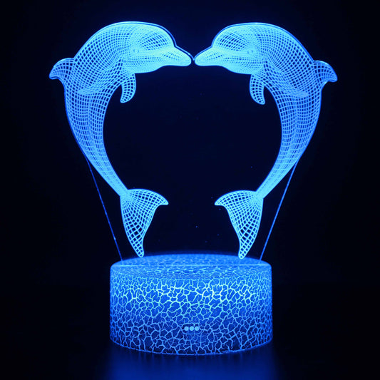 Romantic Doule Dolphin 3D Night Light