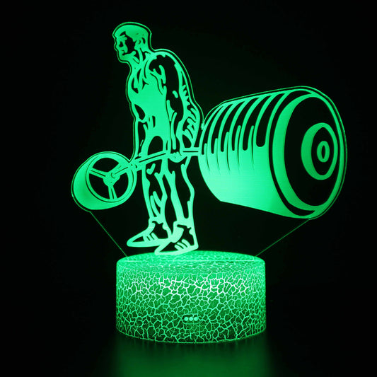 Weightlifting Sport Exercise 3D Night Light