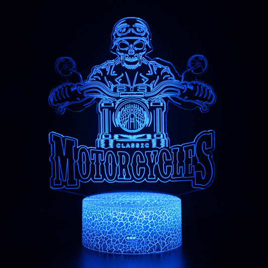 Cool Motor Cycles Skull Rider 3D Night Light