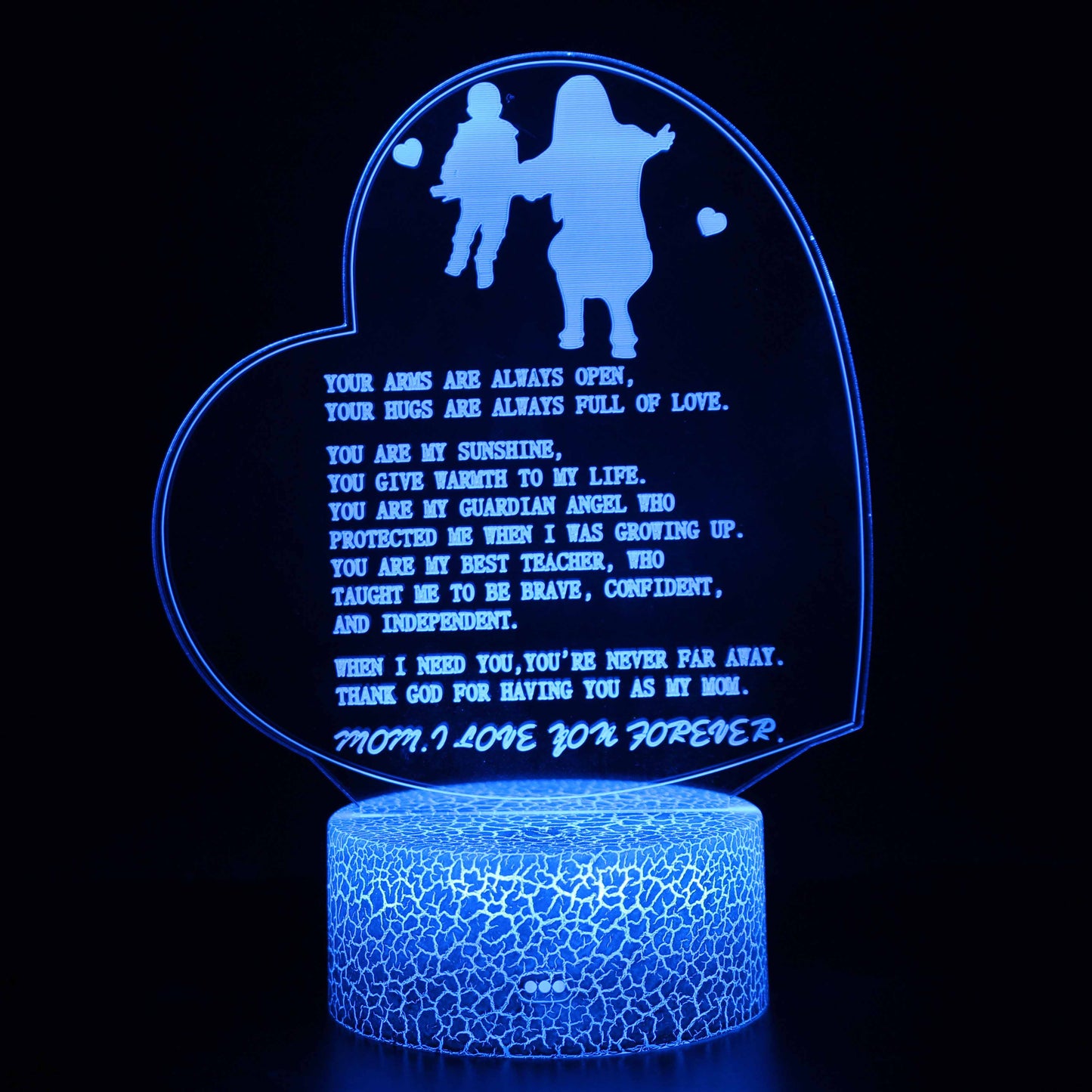Mother's Day Mom I Love You Forever Quotes 3D Illusion Night Lamp