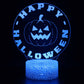 Happy Halloween Quotes Pumkpin 3D Night Lamp