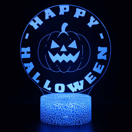 Happy Halloween Quotes Pumkpin 3D-Nachtlampe