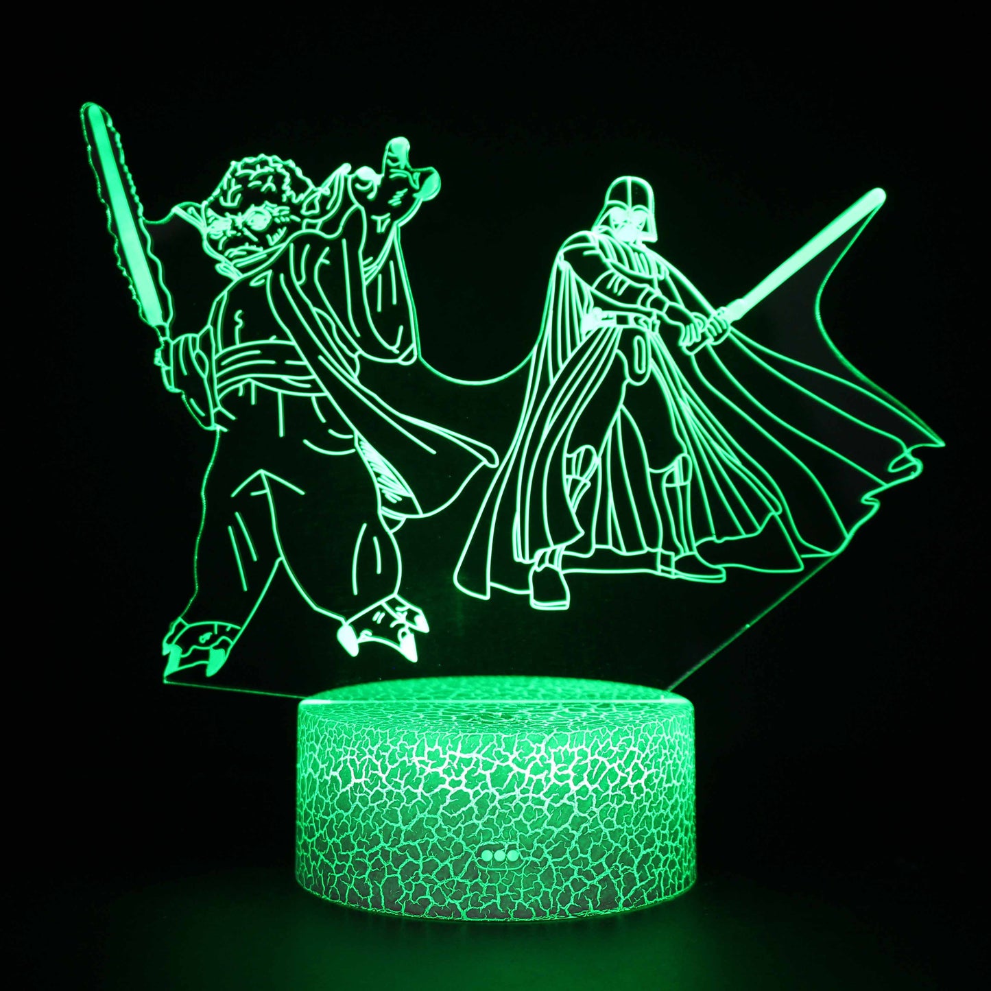 Master Yoda Darth Vader Lampe, Star Wars Nachtlicht, 3D Illusionslampe, LED Touch Schalter, Deck Dekor