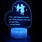 Mother's Day Mom I Love You Forever Quotes 3D Illusion Night Lamp