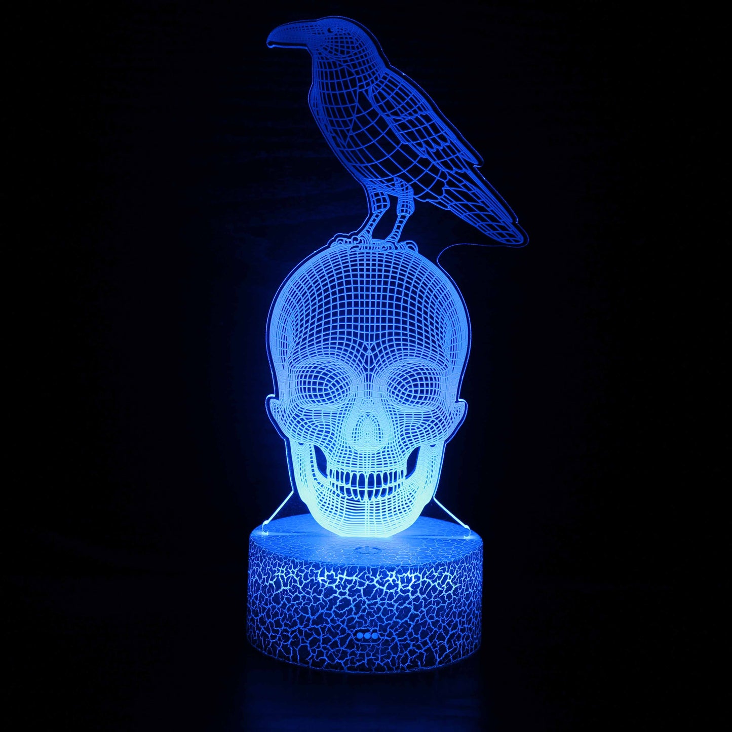 Corbeau sur le thème d'Halloween 16 couleurs changeantes de lampe de nuit d'éclairage de lueur de crâne