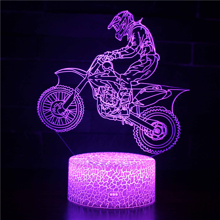 Dirt Off Road Motorcycle Rider 3D Night Light