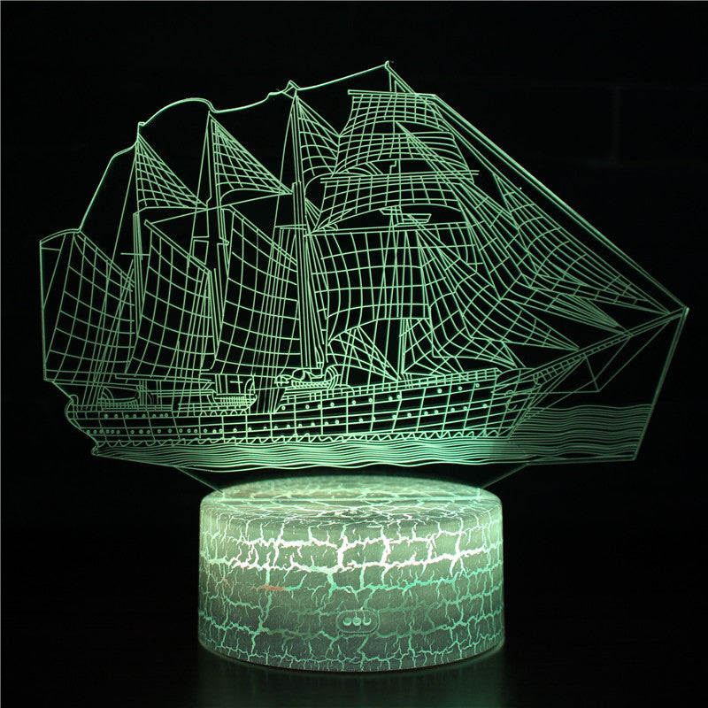 Ancient Huge SailBoat Model 3D Night Light