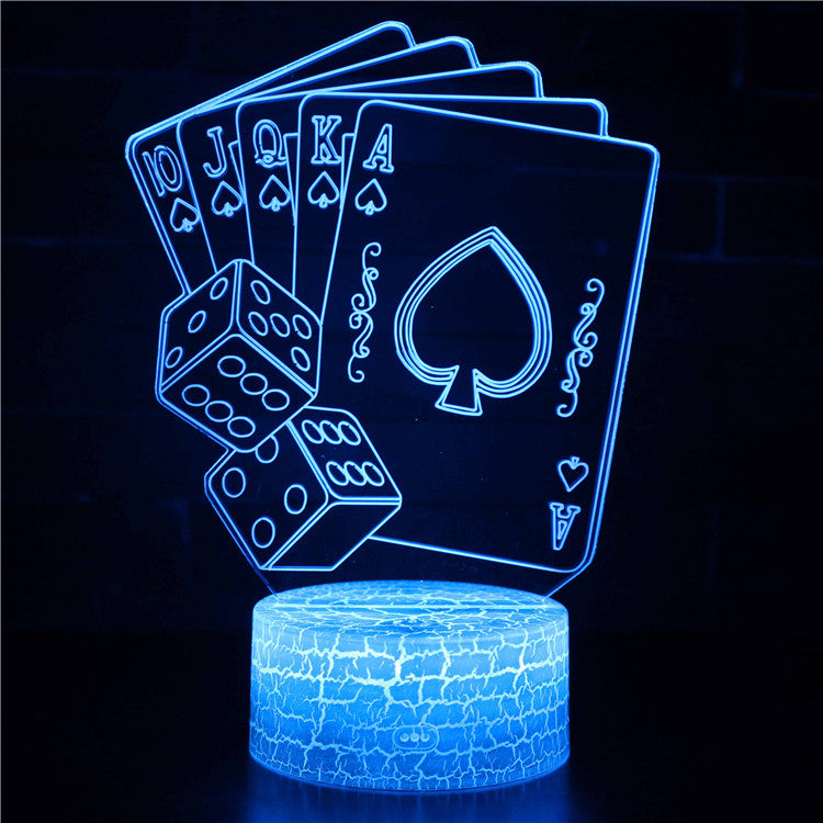 Dice with Poker 3D Night Light