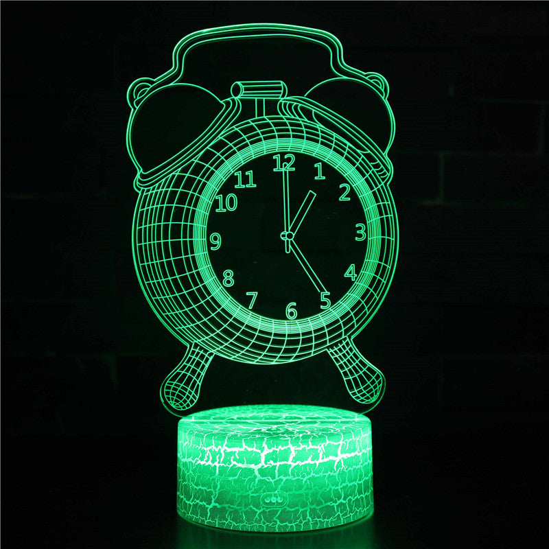 Cute Clock Model 3D Night Light