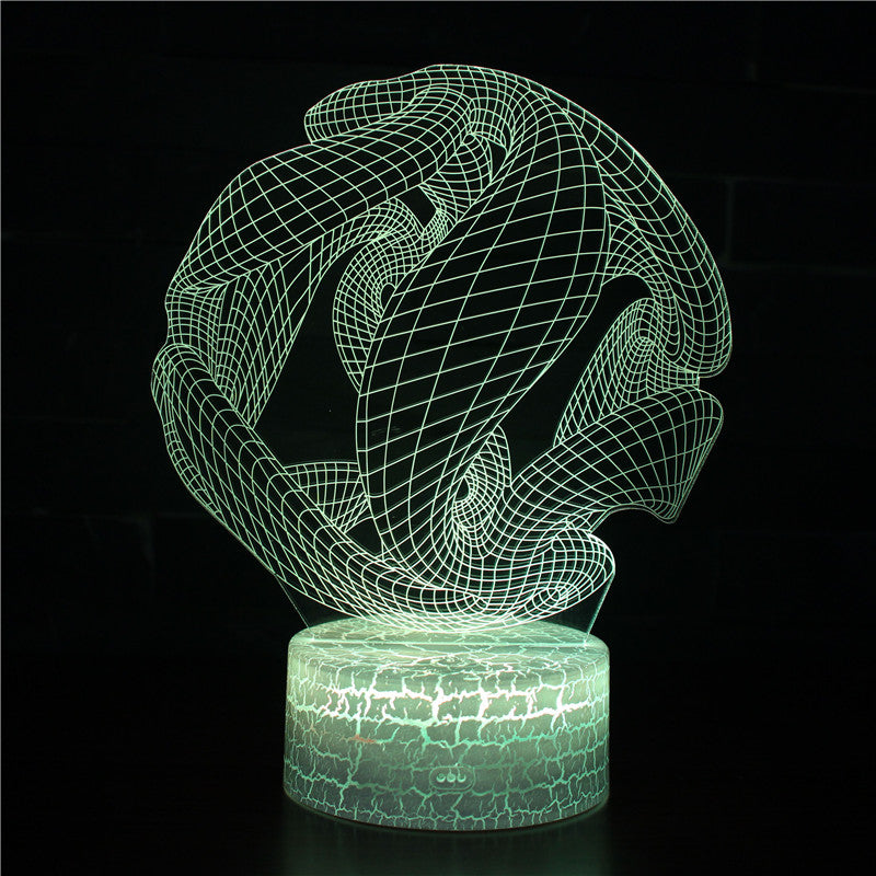Circle Spiral Loop Knot 3D Illusion Night Light
