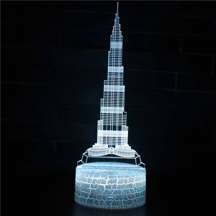 Burj Khalifa Skyscraper Dubai 3D Night Light
