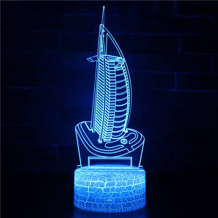 Burj Al Arab Dubai 3D Night Light