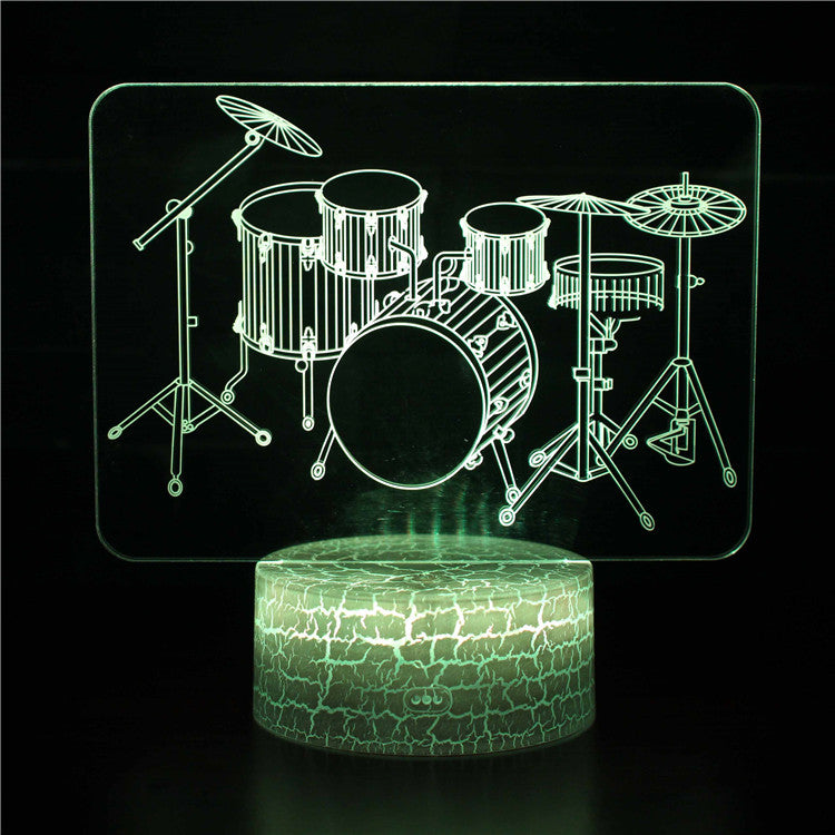 Rock n Roll Drum Set 3D Night Light