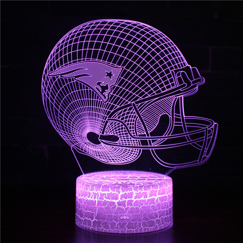 NFL Football New England Patriots Helmet 3D Night Light