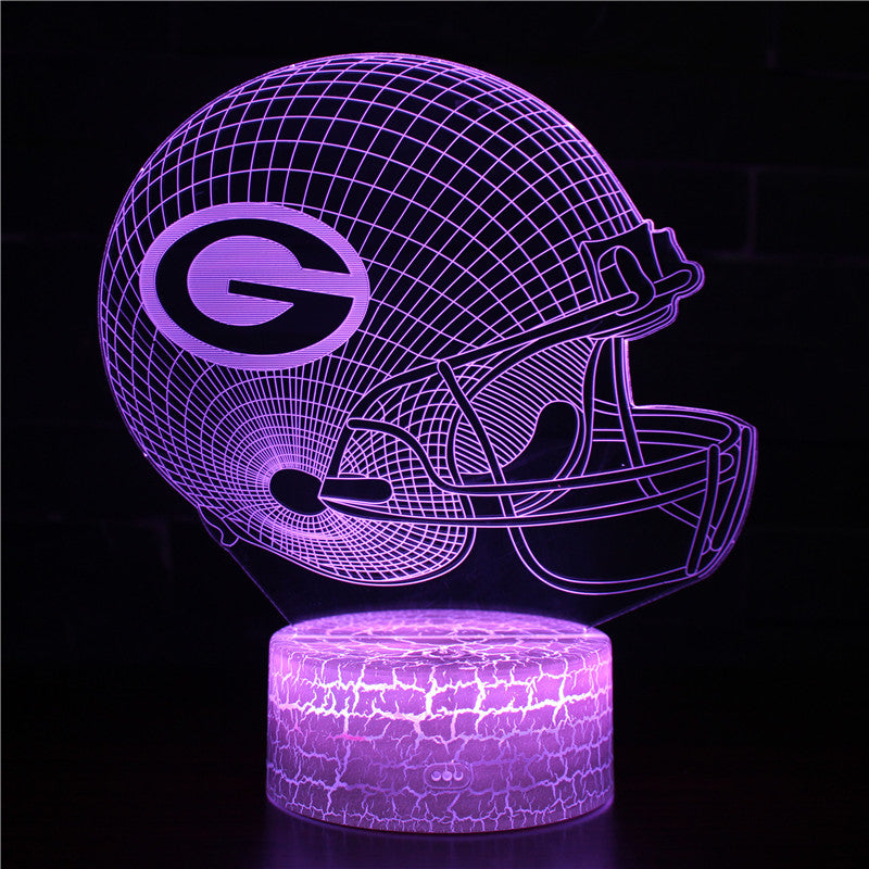 NFL Football Green Bay Helmet 3D Night Light