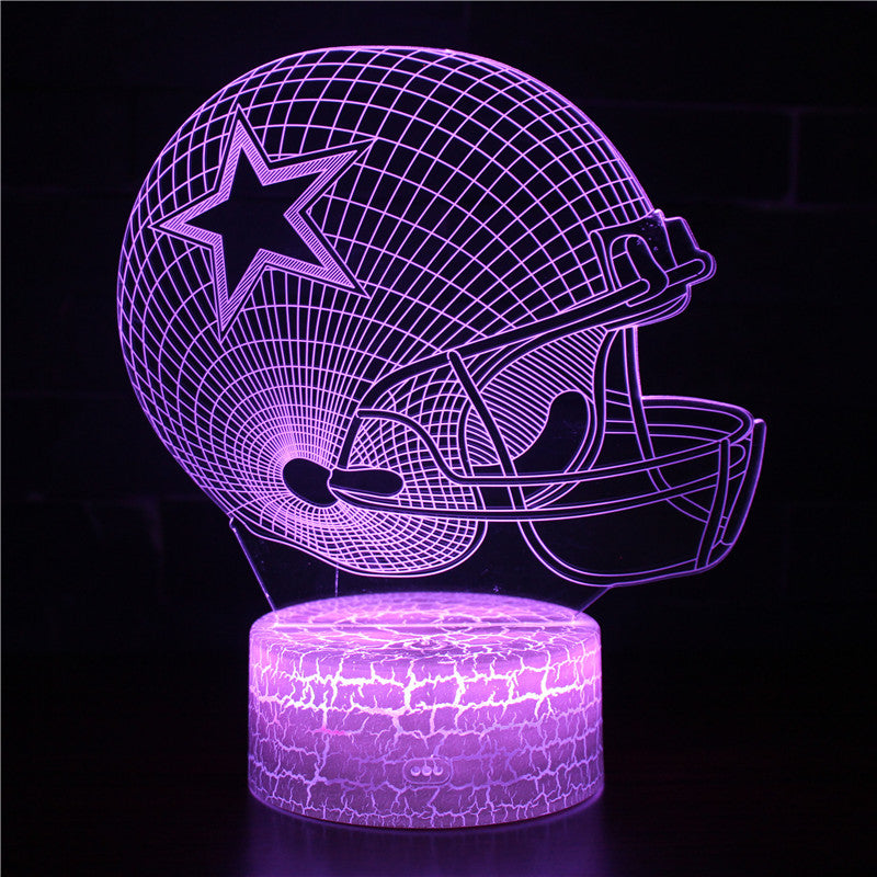 NFL Football Dallas Cowboy Helmet 3D Night Light