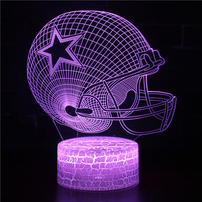 NFL Football Dallas Cowboy Helmet 3D Night Light