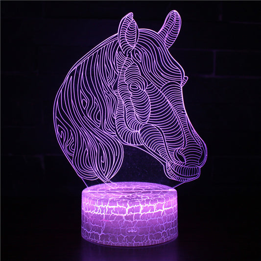 Abstract Horse Head 3D Night Light