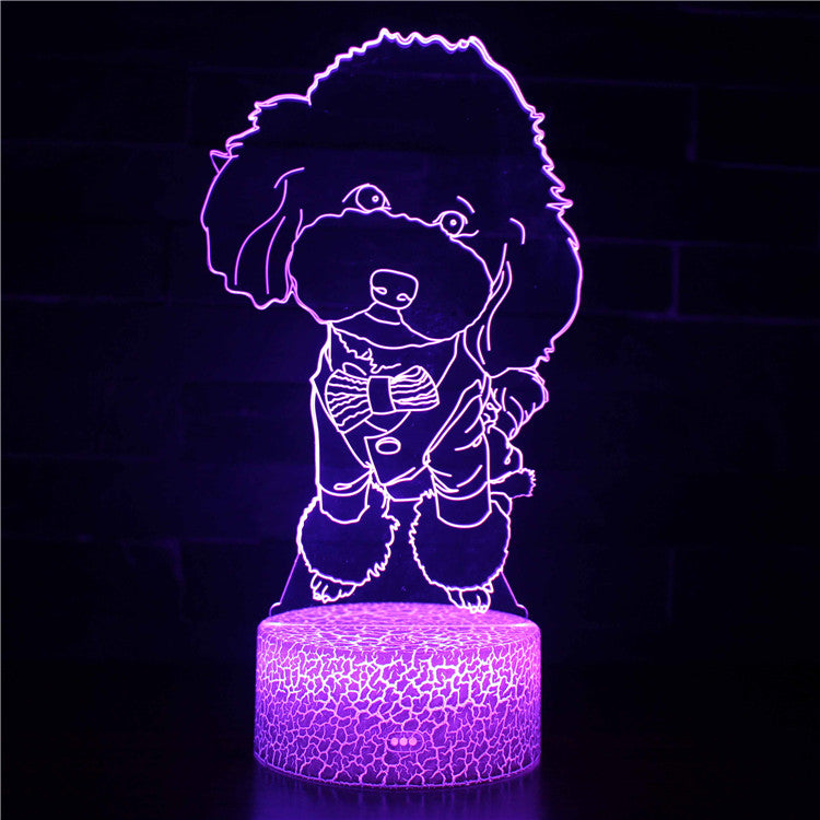 Sweet Cute Toy Poodle Dog 3D Night Light
