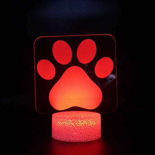 Dog Paw Print 3D Night Light