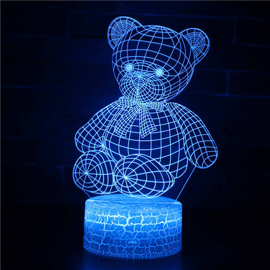 Teddy Bear with Bowtie 3D Night Light