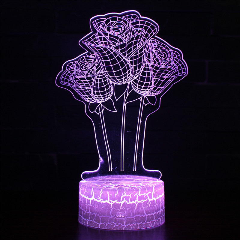 Romantic Rose Field 3D Night Light