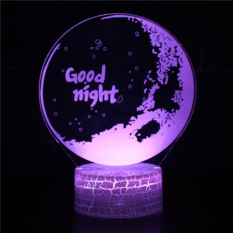 Good Night Lunar Moon Phase 3D Night Light