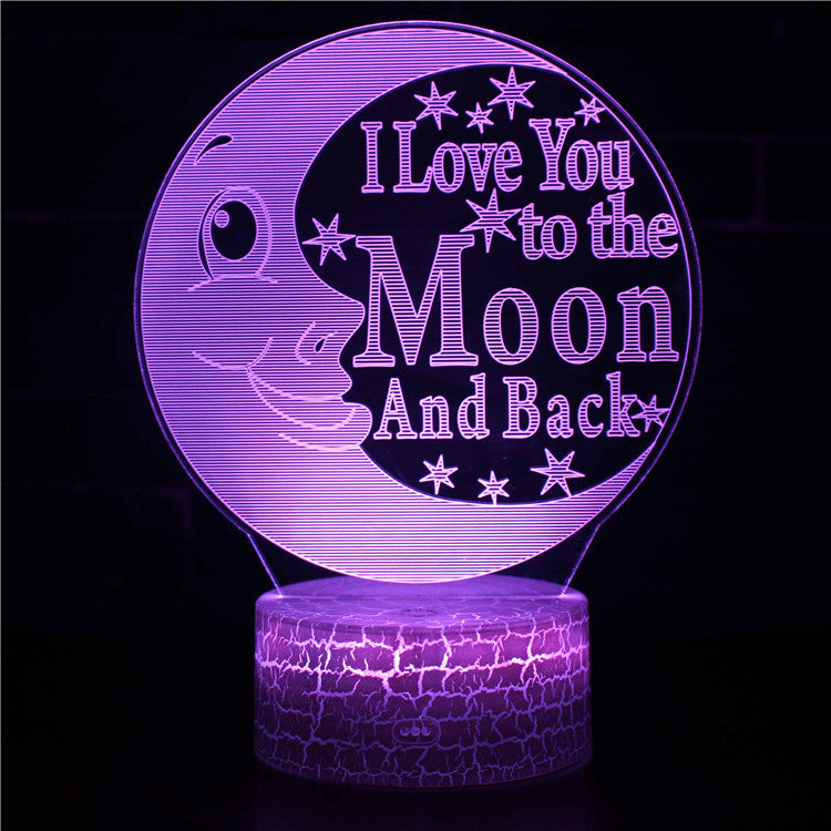 Friend Love Quote Moon 3D Night Light