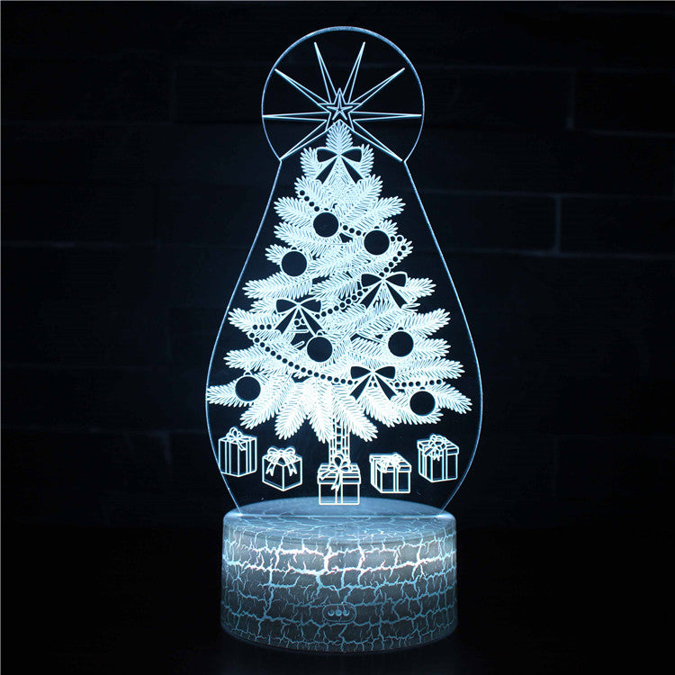 Winter Christmas Tree Snowflake 3D Night Light