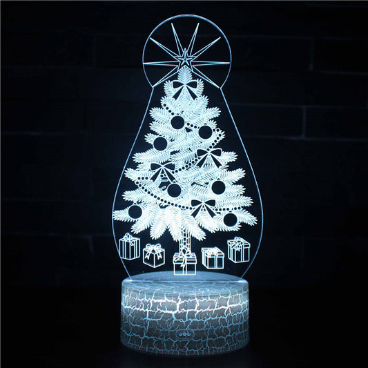 Winter Christmas Tree Snowflake 3D Night Light