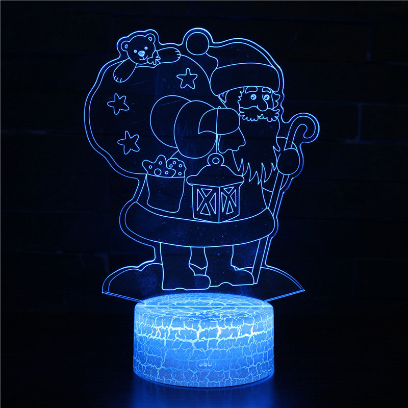 Santa with Christmas Gift 3D Night Light