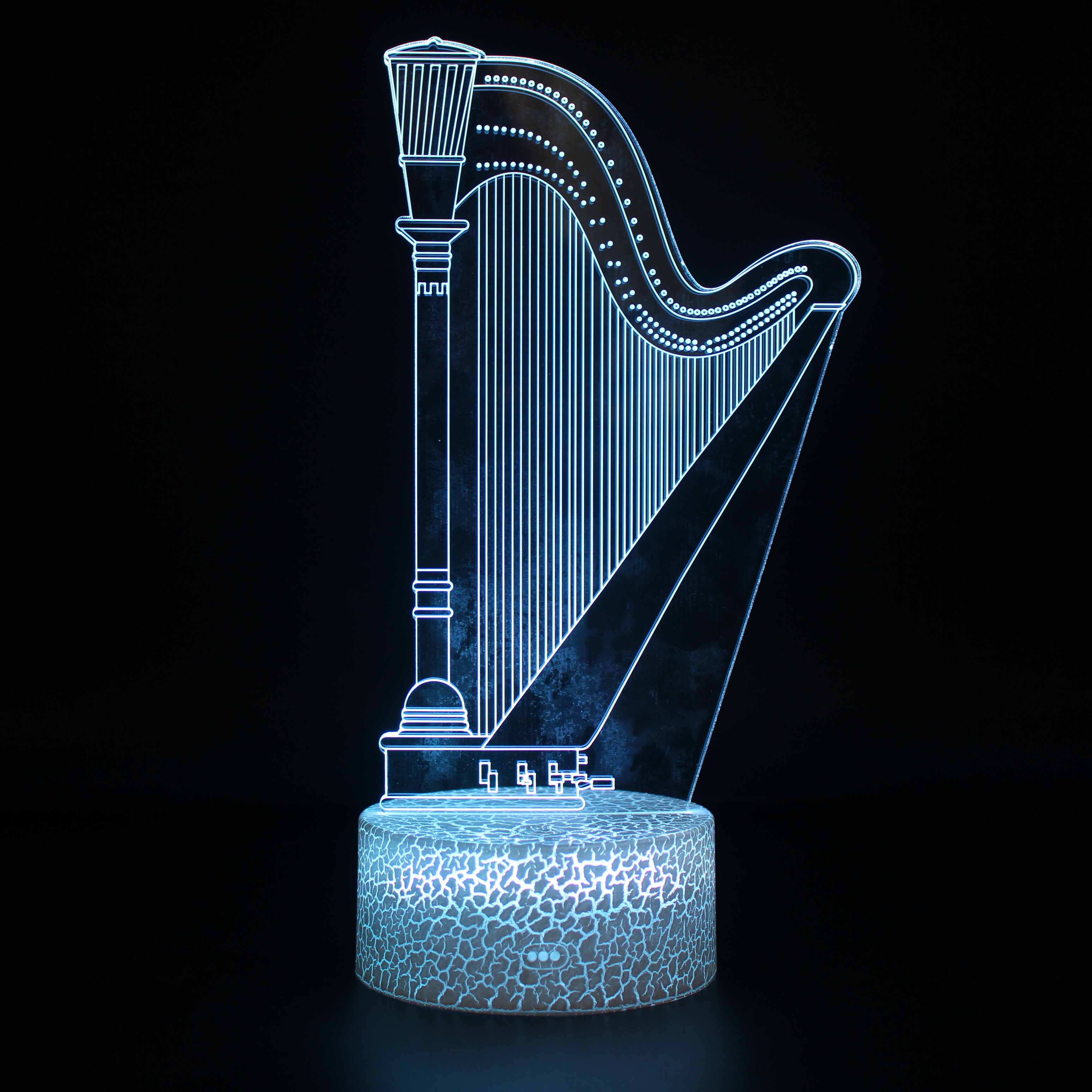 ApesBox Stringed Harp Night Light, Musical Instrument LED Bedroom Lamp ...
